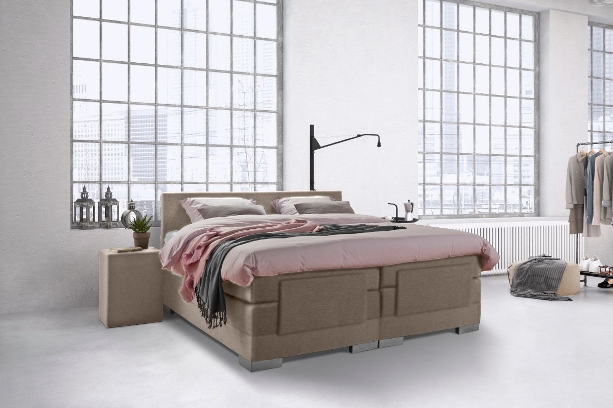 Beddenleeuw Hocker Skai Taupe