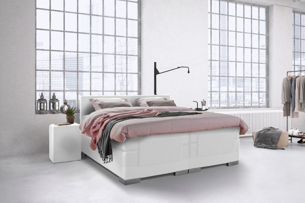 Beddenleeuw Hocker Skai Wit
