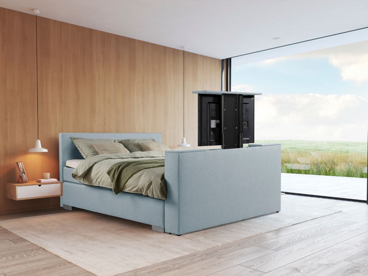 Beddenleeuw TV-Lift in Voetbord - 160x83 - Blauw