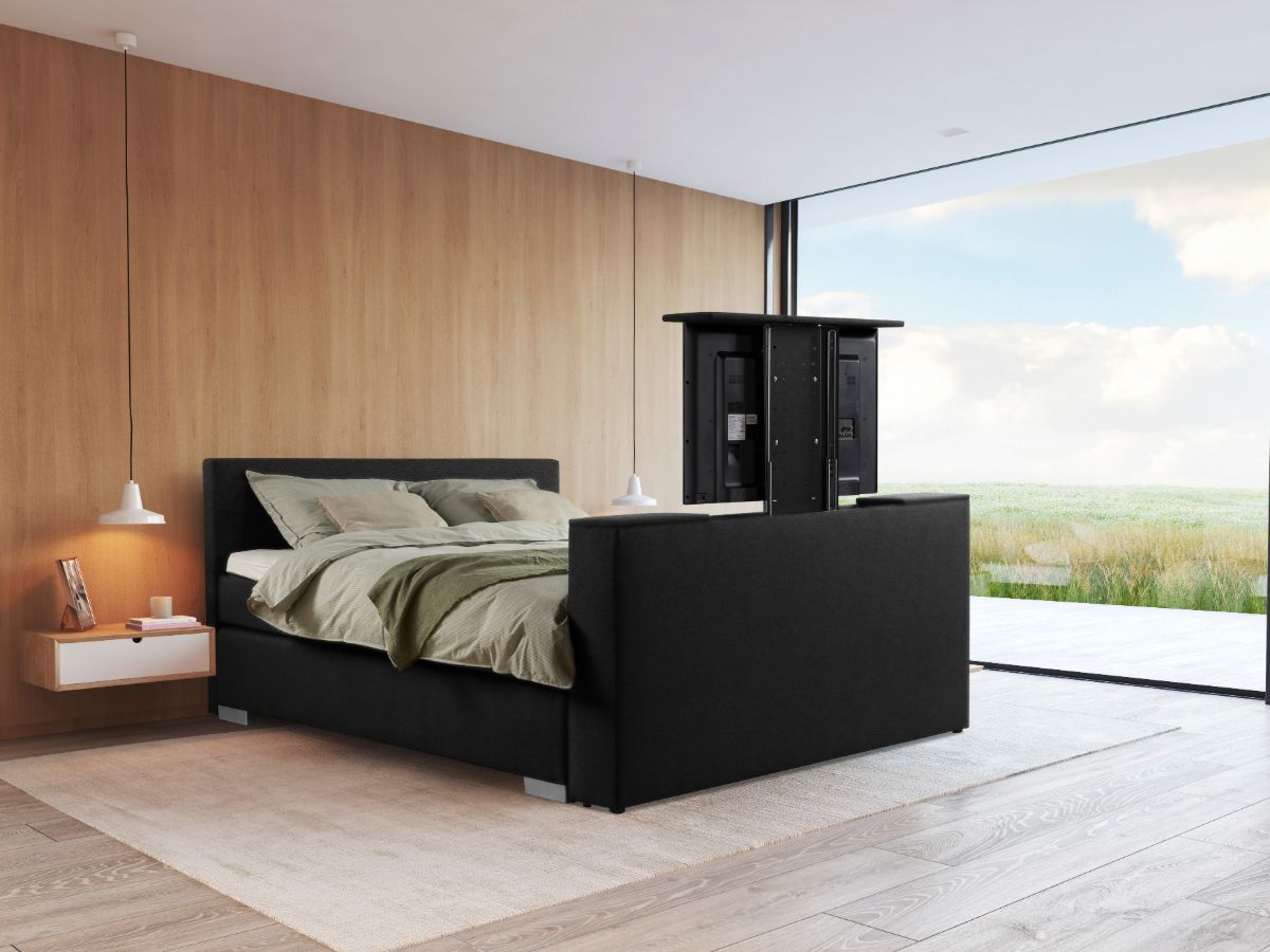 Beddenleeuw TV-Lift in Voetbord - 140x83 - Skai Zwart