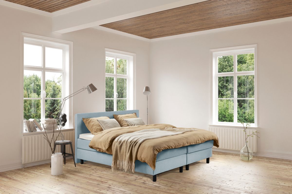 Beddenleeuw Boxspring Bed Isabella - 160x220 - Incl. Pocketmatras + Hoofdbord - Blauw