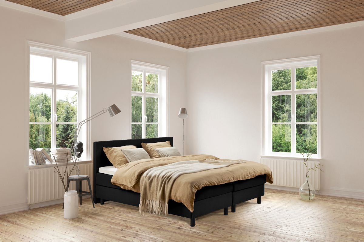 Beddenleeuw Boxspring Bed Isabella - 160x210 - Incl. Pocketmatras + Hoofdbord - Zwart