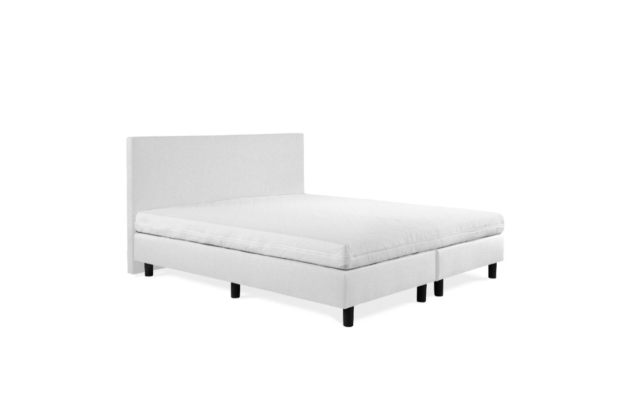 Beddenleeuw Boxspring Bed Nora - 90x200 - Incl. Hoofdbord + Matras - Skai Wit