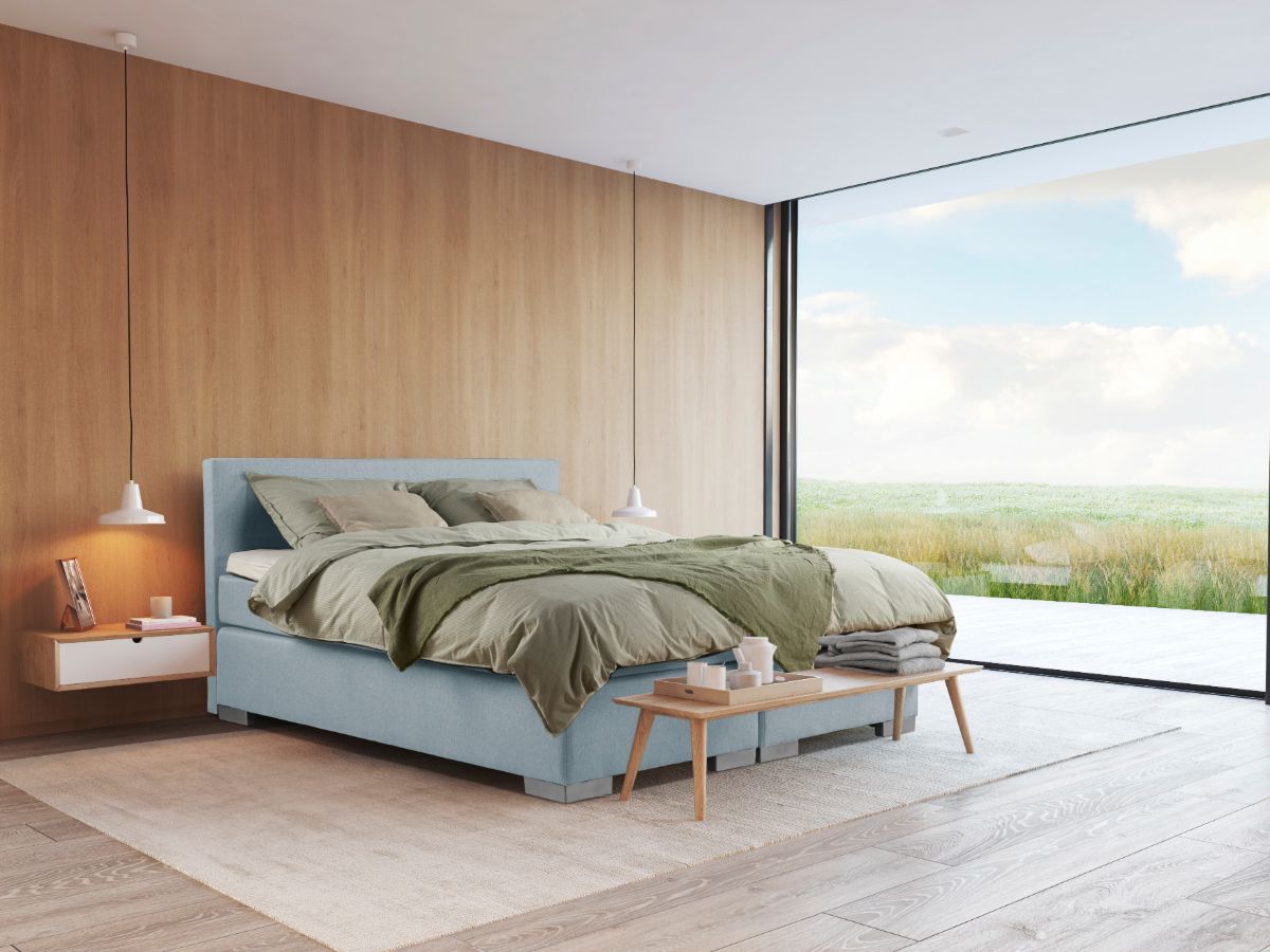Beddenleeuw Boxspring Bed Sara - 160x200 - Incl. Pocketmatras + Hoofdbord - Blauw