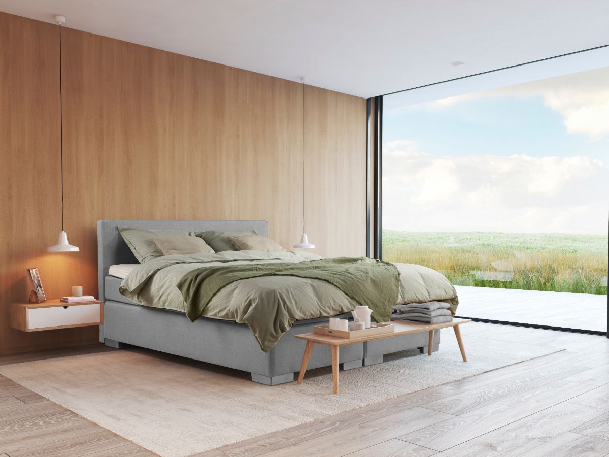 Beddenleeuw Boxspring Bed Sara - 160x200 - Incl. Pocketmatras + Hoofdbord - Groen