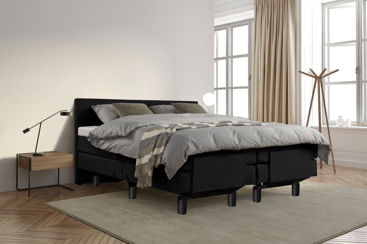 Beddenleeuw Boxspring Bed Sophia - Elektrisch - 160x200 - Incl. Hoofdbord - Zwart