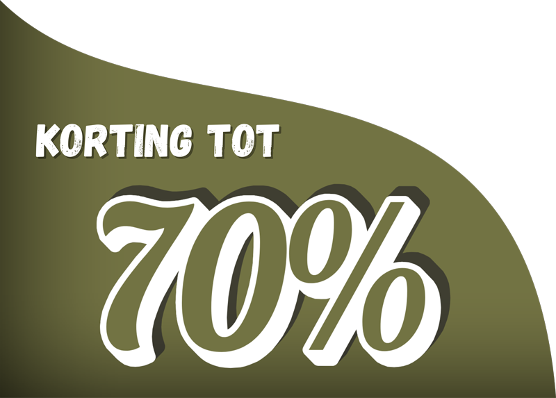 Korting tot 70%